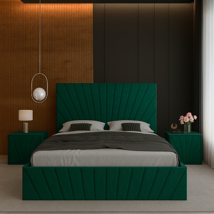 Set Pat Solis Cu Noptiere Tapițate 180x200 [1]