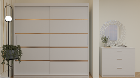 Dormitor Cairo Pat Tapitat Dressing 200x200 Alb [3]