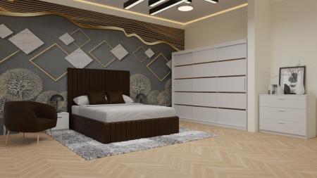 Dormitor Cairo Tapitat Dressing 250x200 3 Usi Alb [13]