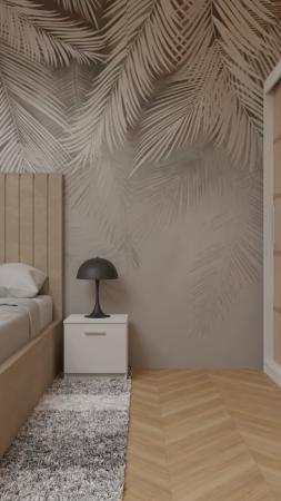 Dormitor Cairo Tapitat Dressing 250x200 3 Usi Alb&Sonoma [2]