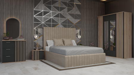 Dormitor Dallas Cu Pat Cairo Tapitat [1]