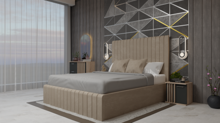 Dormitor Dallas Cu Pat Cairo Tapitat [2]