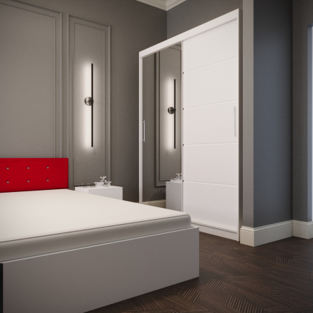 Dormitor Monticelli Alb&Rosu Tapitat 2 Usi cu Oglinda [3]