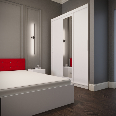 Dormitor Monticelli Alb&Rosu Tapitat 3 Usi cu Oglinda [3]