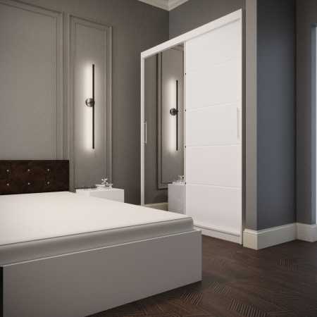 Dormitor Monticelli Alb&Wenge Tapitat 2 Usi cu Oglinda [3]