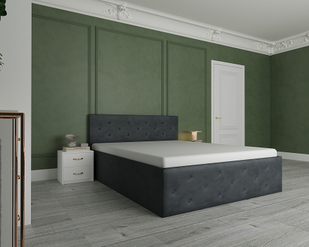 Dormitor Nevada Tapitat cu Oglinda Alb&Gri [2]