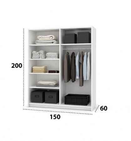 Dormitor Nova cu Dressing Tapițat 150x200+Oglinda [1]