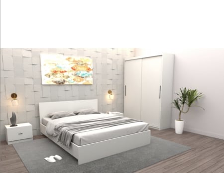 MOBILIER COMPLET DORMITOR - Dormitor Rovigo Alb
