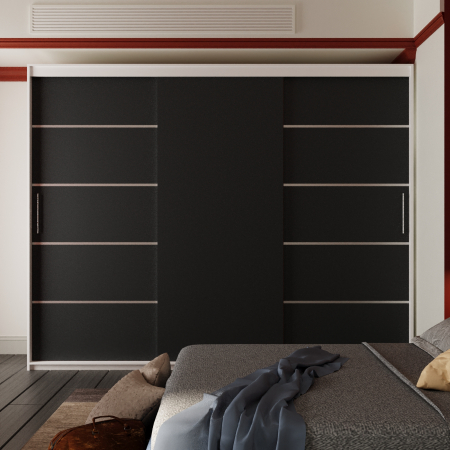 DRESSING/DULAP - Dressing Emporio Alb cu uși glisante Antracit 250x200