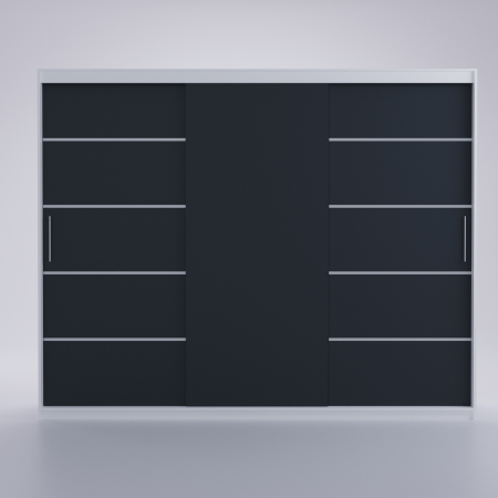 Dressing Emporio Alb cu uși glisante Antracit 250x200 [3]