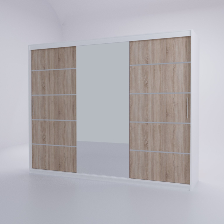 Dressing Emporio Alb cu uși glisante Sonoma 250x200 [2]