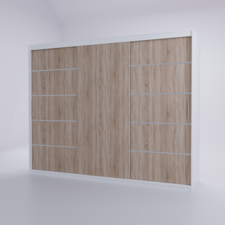 Dressing Emporio Alb cu uși glisante Sonoma 250x200 [3]