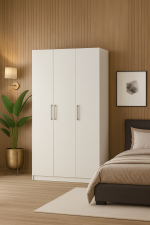 DRESSING/DULAP - Dulap Damasc 3 Uși Alb