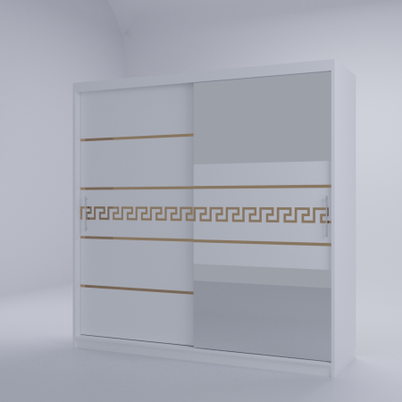 Dulap Kenzo Gold cu Oglinda Alb 200*200 [2]