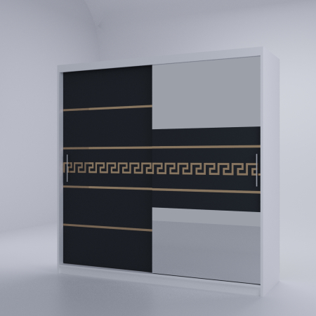 Dulap Kenzo Gold cu Oglinda Alb&Antracit 200*200 [2]