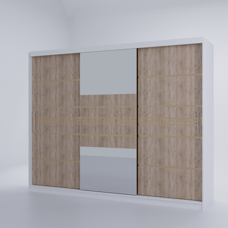 Dulap Kenzo Gold cu Oglinda Alb&Sonoma 230*200 [2]