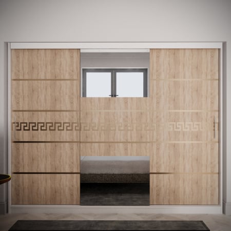 DRESSING/DULAP - Dulap Kenzo Gold cu Oglinda Alb&Sonoma 230*200