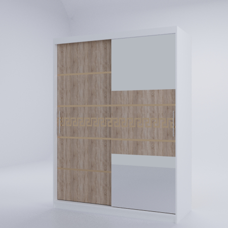 Dulap Kenzo Gold cu Oglinda Alb&Sonoma [3]