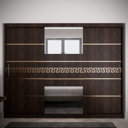 DRESSING/DULAP - Dulap Kenzo Gold cu Oglinda Wenge 230*200