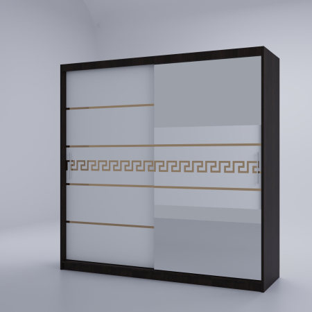 Dulap Kenzo Gold cu Oglinda Wenge&Alb 200*200 [2]