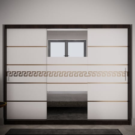 DRESSING/DULAP - Dulap Kenzo Gold cu Oglinda Wenge&Alb 230*200