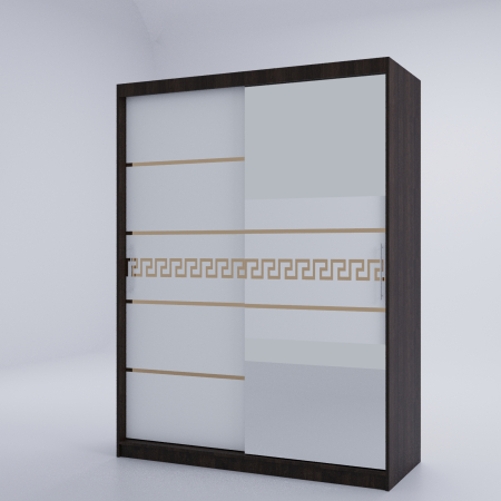 Dulap Kenzo Gold cu Oglinda Wenge&Alb [2]