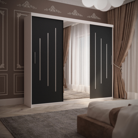 Dulap Kenzo Space 230*200 Cu Oglinda Alb&Antracit [1]