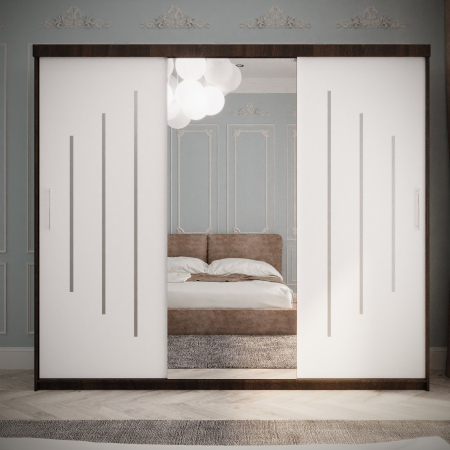 DRESSING/DULAP - Dulap Kenzo Space 230*200 Cu Oglinda Wenge&Alb