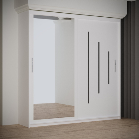 Dulap Kenzo Space cu Oglinda 200*200 Alb [1]