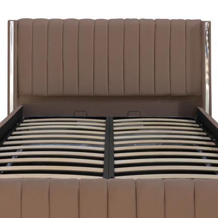 Pat Cairo New Bandă Argintie 140x200 cu Somieră Rabatabilă [1]