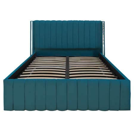 PATURI TAPITATE CU SOMIERA RABATABILA - Pat Cairo New Bandă Argintie 160x200 cu Somieră Rabatabilă