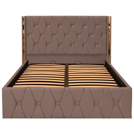 PATURI TAPITATE CU SOMIERA RABATABILA - Pat Maldive New Maro cu Somieră Rabatabilă