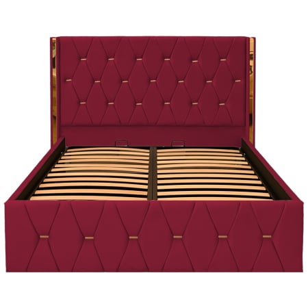 PATURI TAPITATE CU SOMIERA RABATABILA - Pat Maldive New Roșu cu Somieră Rabatabilă
