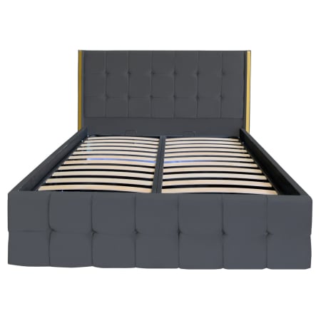 PATURI TAPITATE CU SOMIERA RABATABILA - Pat Regal New 140x200 Cu Somieră Rabatabilă