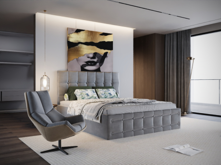 Pat Regal Tapitat Gri fara Saltea 160x200 [2]