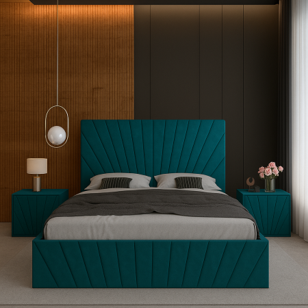 SET PAT CU NOPTIERE - Set Pat Solis Cu Noptiere Tapițate 140x200