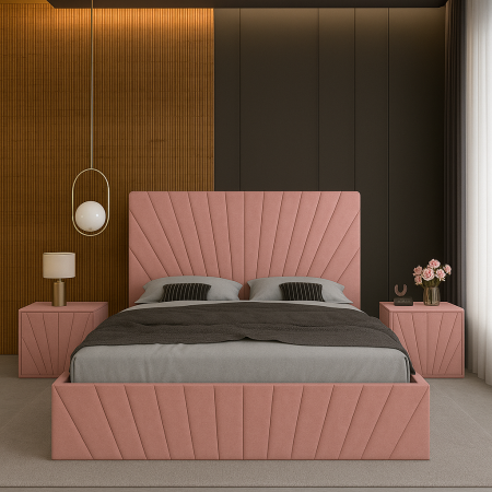 SET PAT CU NOPTIERE - Set Pat Solis Cu Noptiere Tapițate 160x200