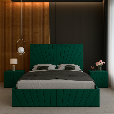 SET PAT CU NOPTIERE - Set Pat Solis Cu Noptiere Tapițate 180x200