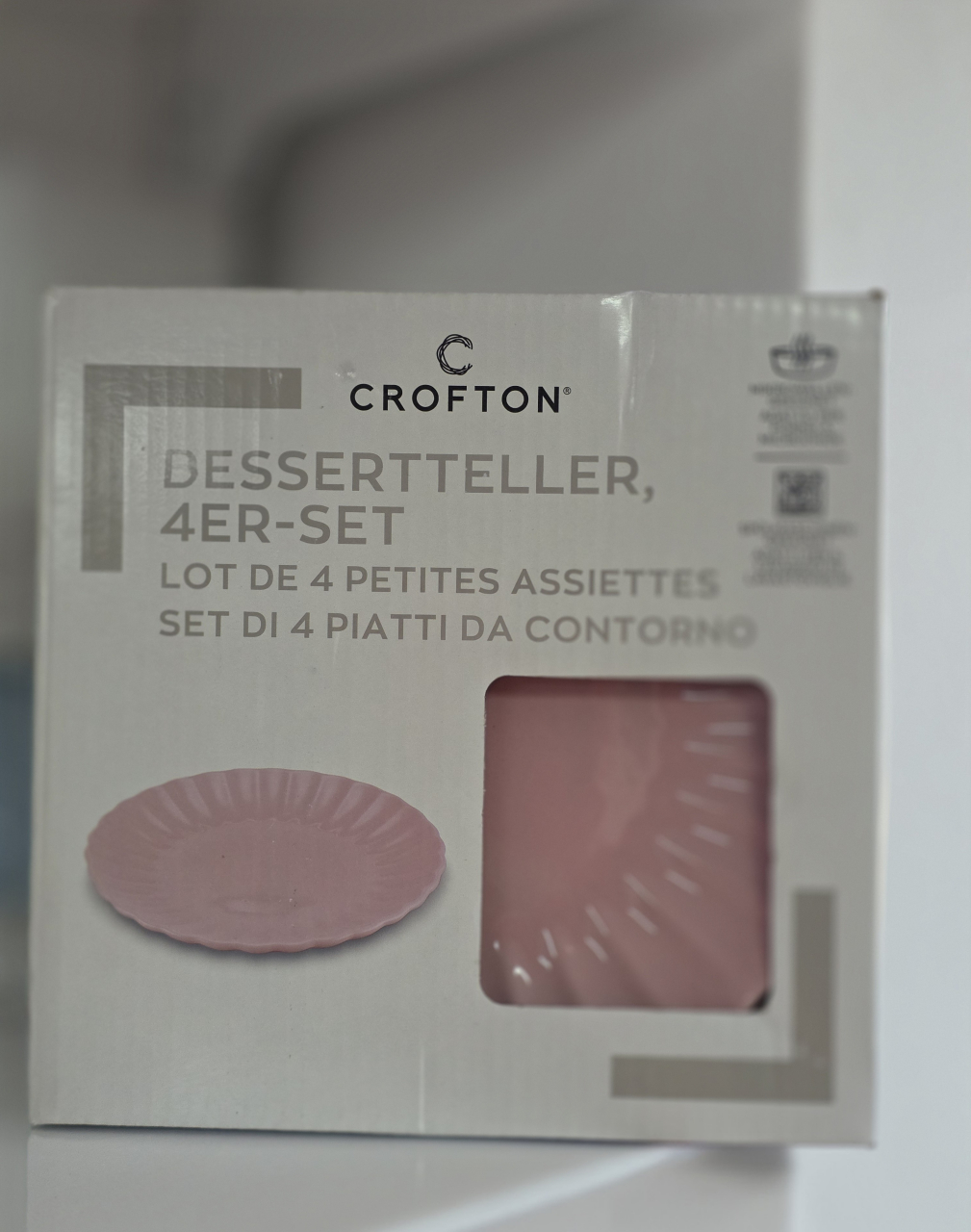 Set 4 farfurii pentru desert Crofton – roz [2]