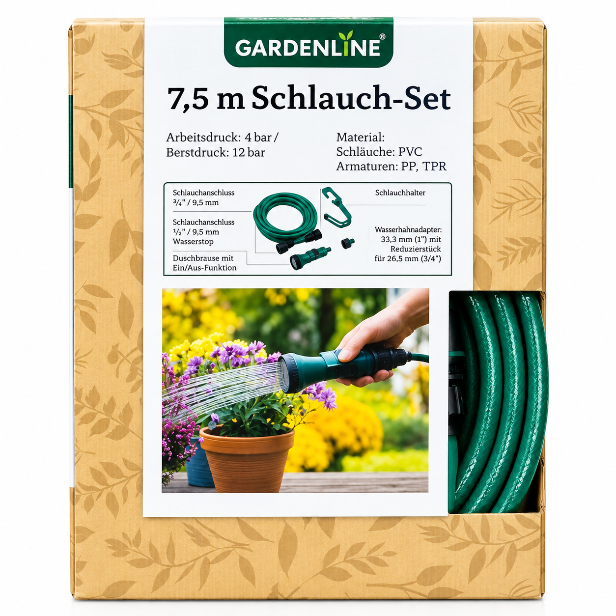 Set furtun pentru grădină 7,5 m Gardenline – cu pistol de stropire [2]