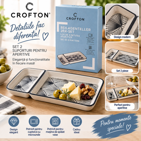 BUCĂTĂRIE - Set 2 suporturi pentru aperitive Crofton – design modern