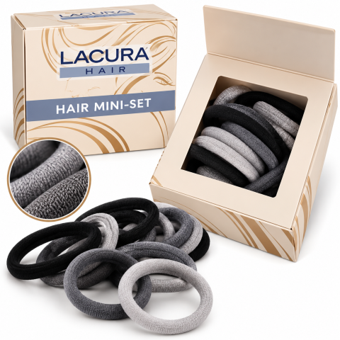ACCESORII - Set elastice de păr Lacura Hair, în nuanțe de negru și gri 