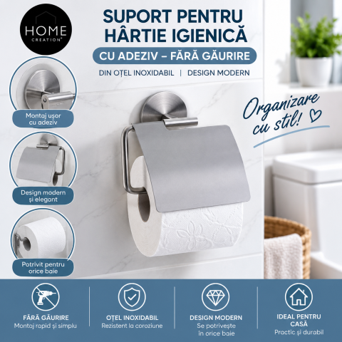 OUTLET - Suport pentru hârtie igienică cu adeziv – Home Creation