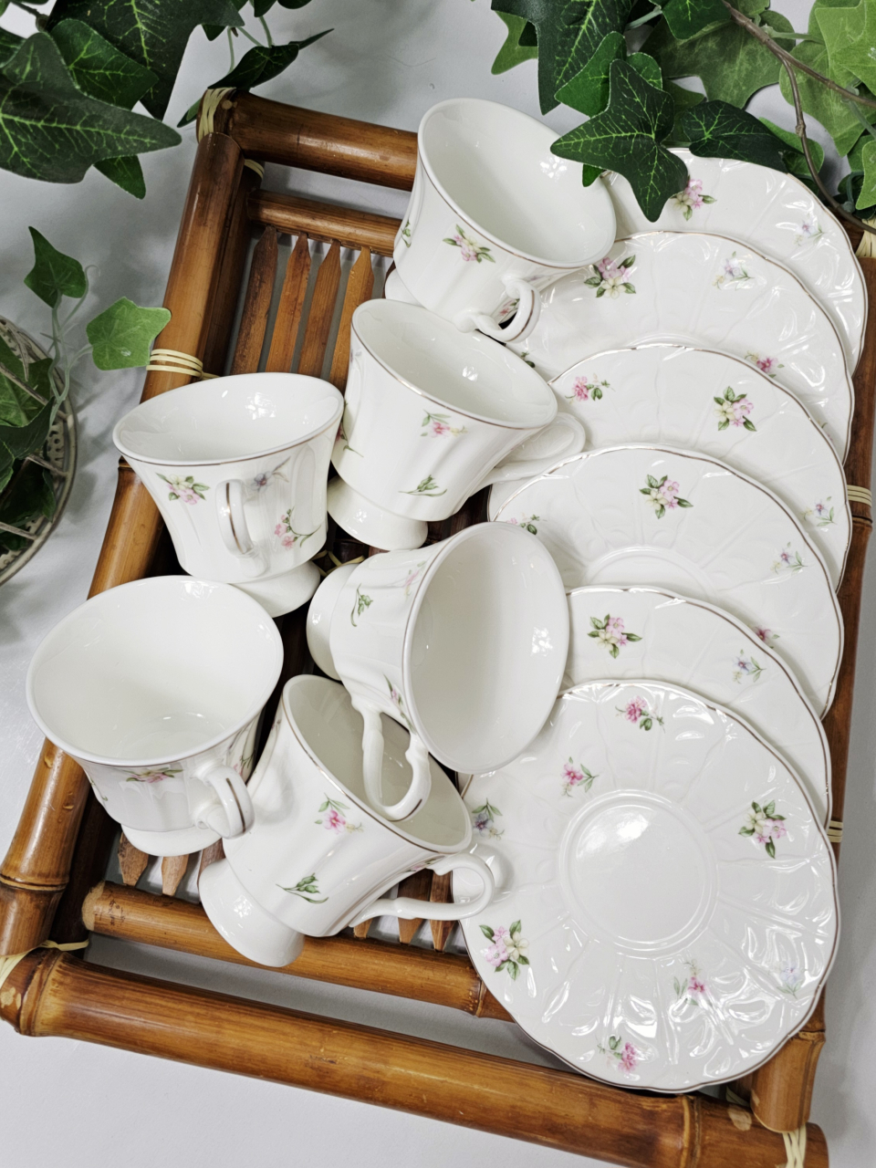 Set 12 piese/ 6 farfurii/6 cesti, din ceramic model SweetFlower [2]