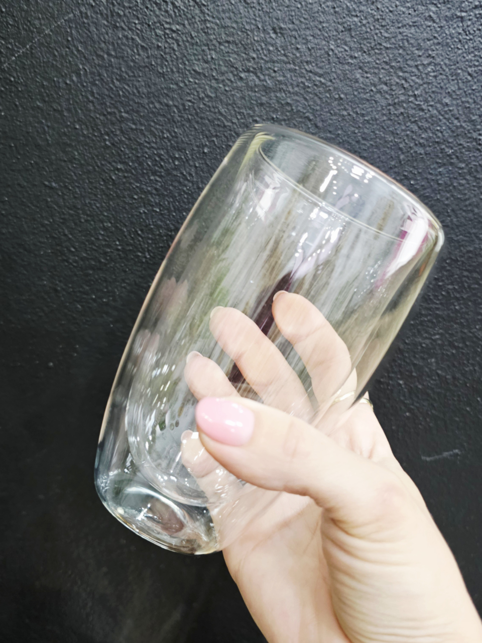 Pahar dublu transparent 450 ml, sticlă termorezistentă [1]