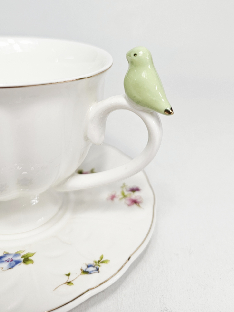 Set ceasca si farfurie Bird Green [1]