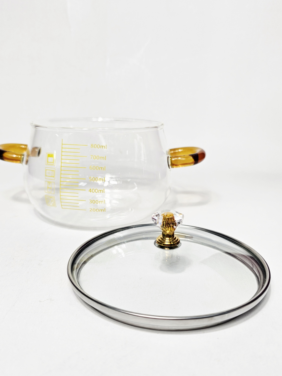 Oală borosilicată 800 ml cu capac [2]