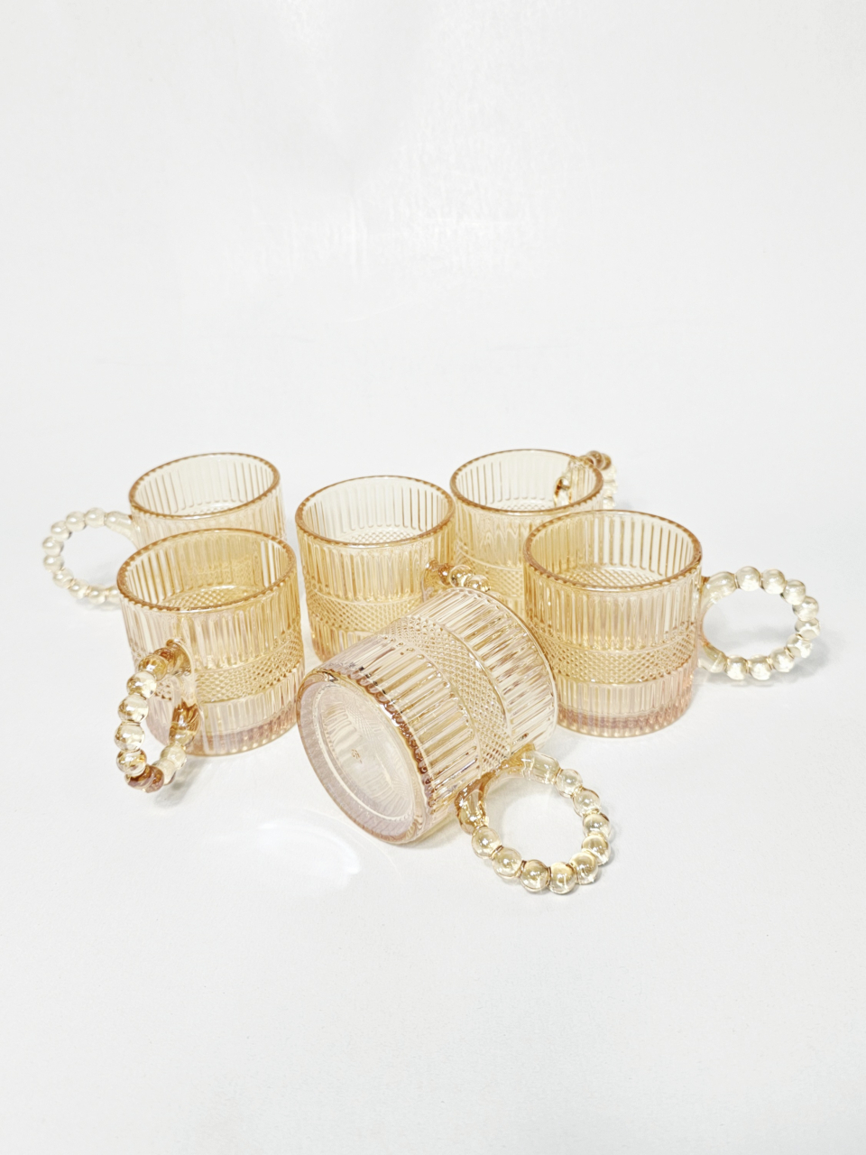 Set 6 pahare din sticlă borosilicată transparentă, chihlimbar [2]