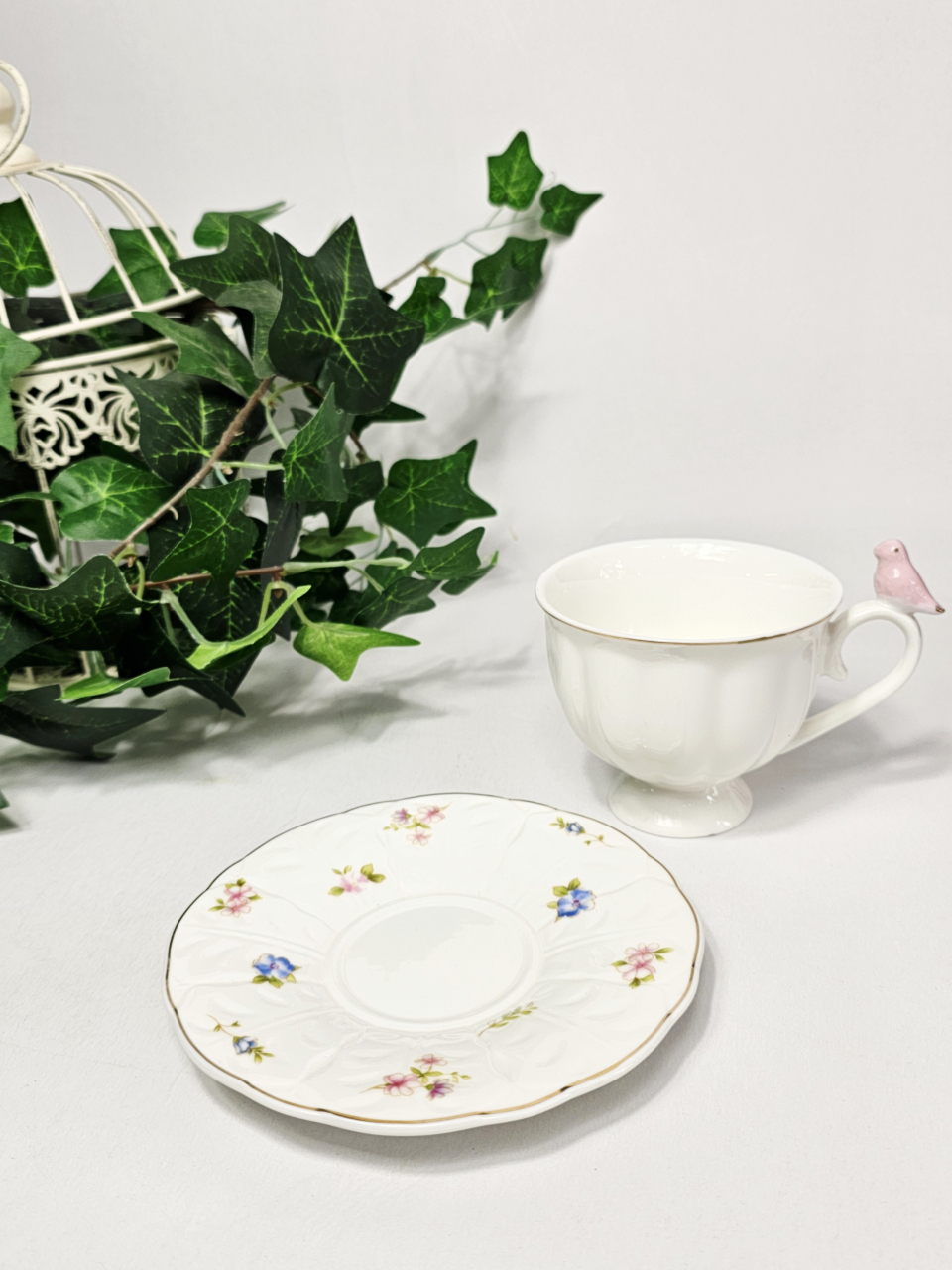 Set ceasca si farfurie Bird Pink [1]