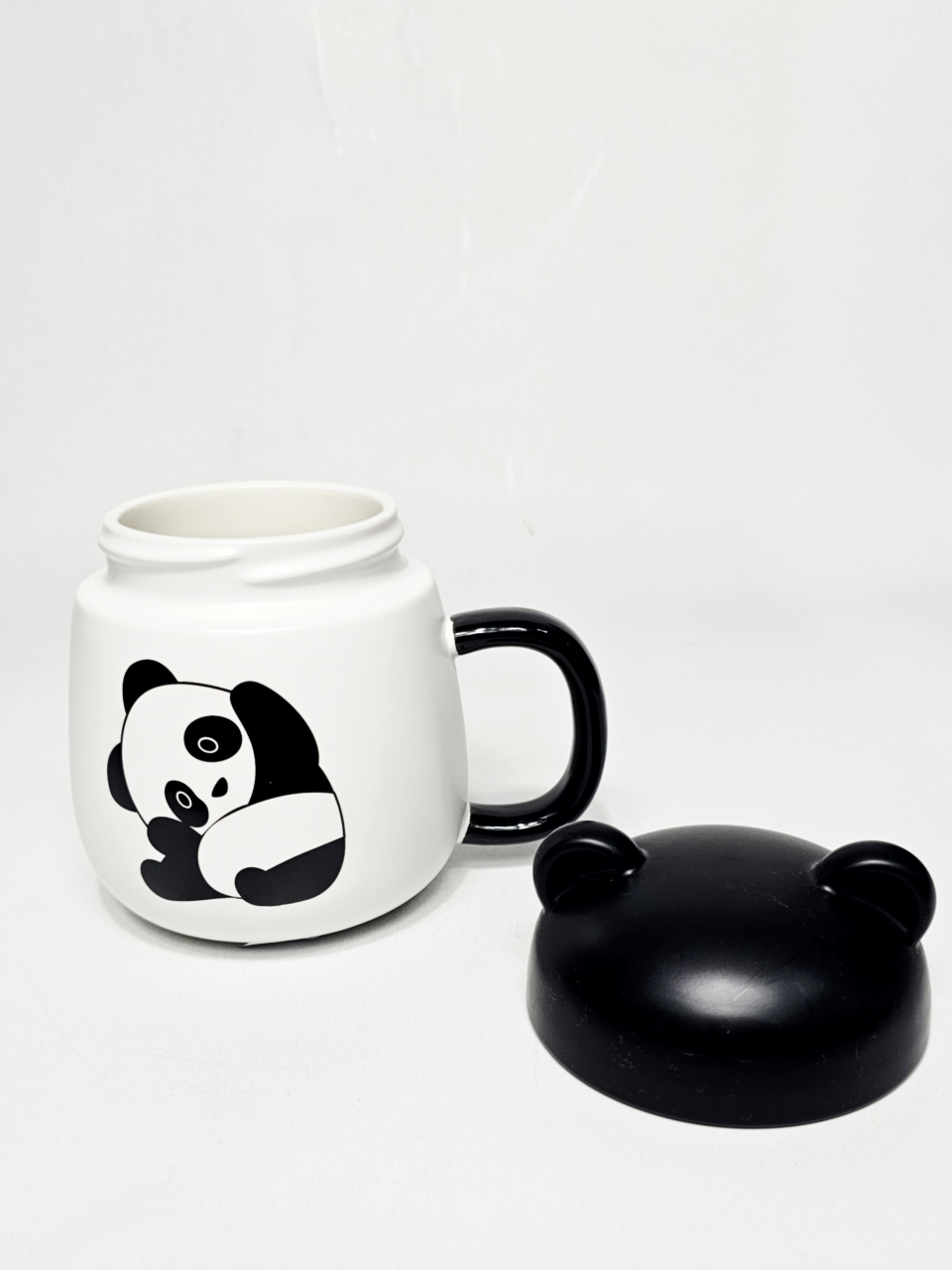 Cană ceramică 400 ml Panda cu capac [3]